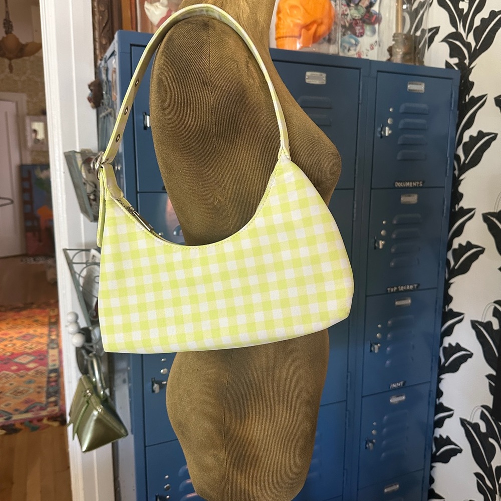 Forever 21 Neon Green Adjustable Checkered Women's Bag